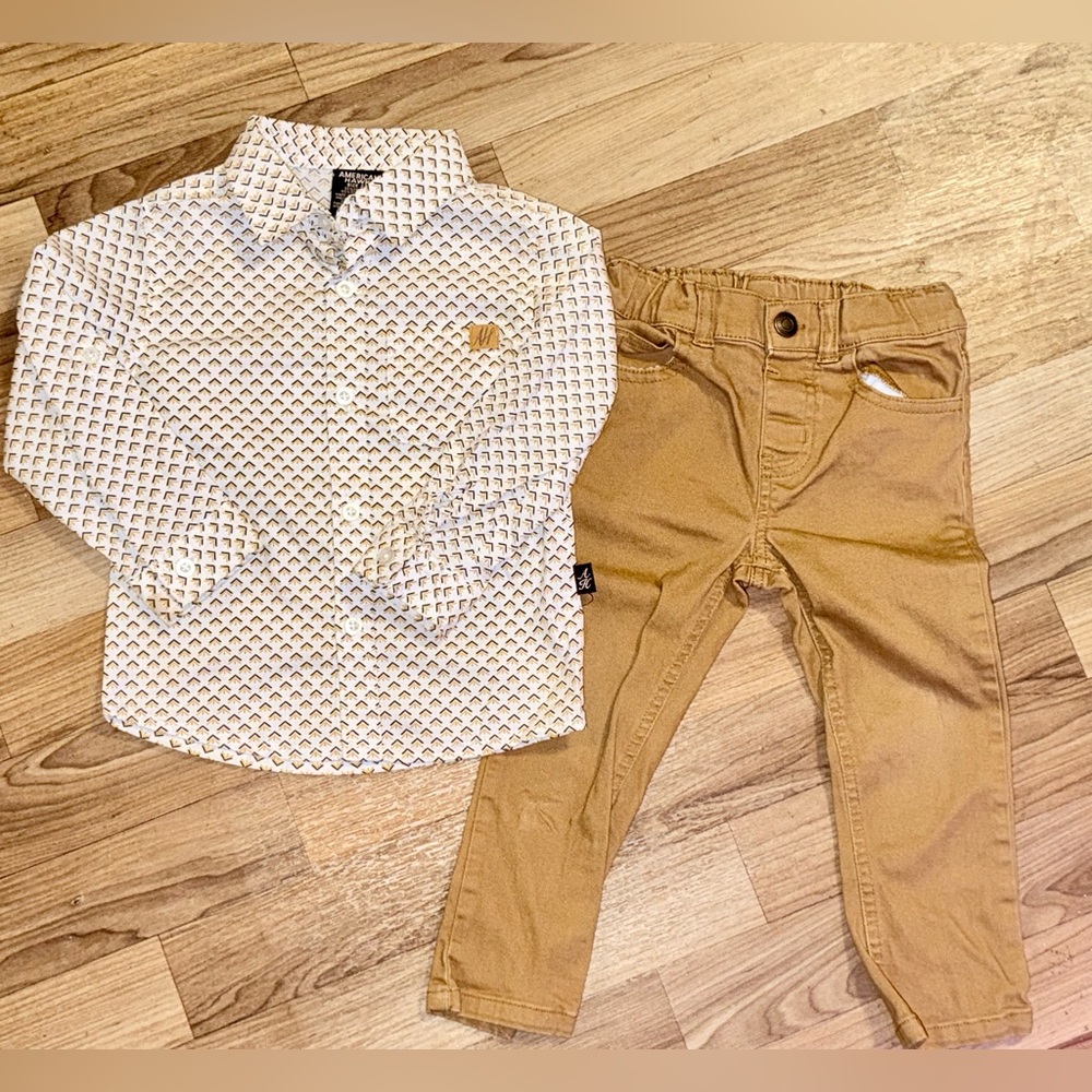 Boys 2T American Hawk Button Down Jean Set
